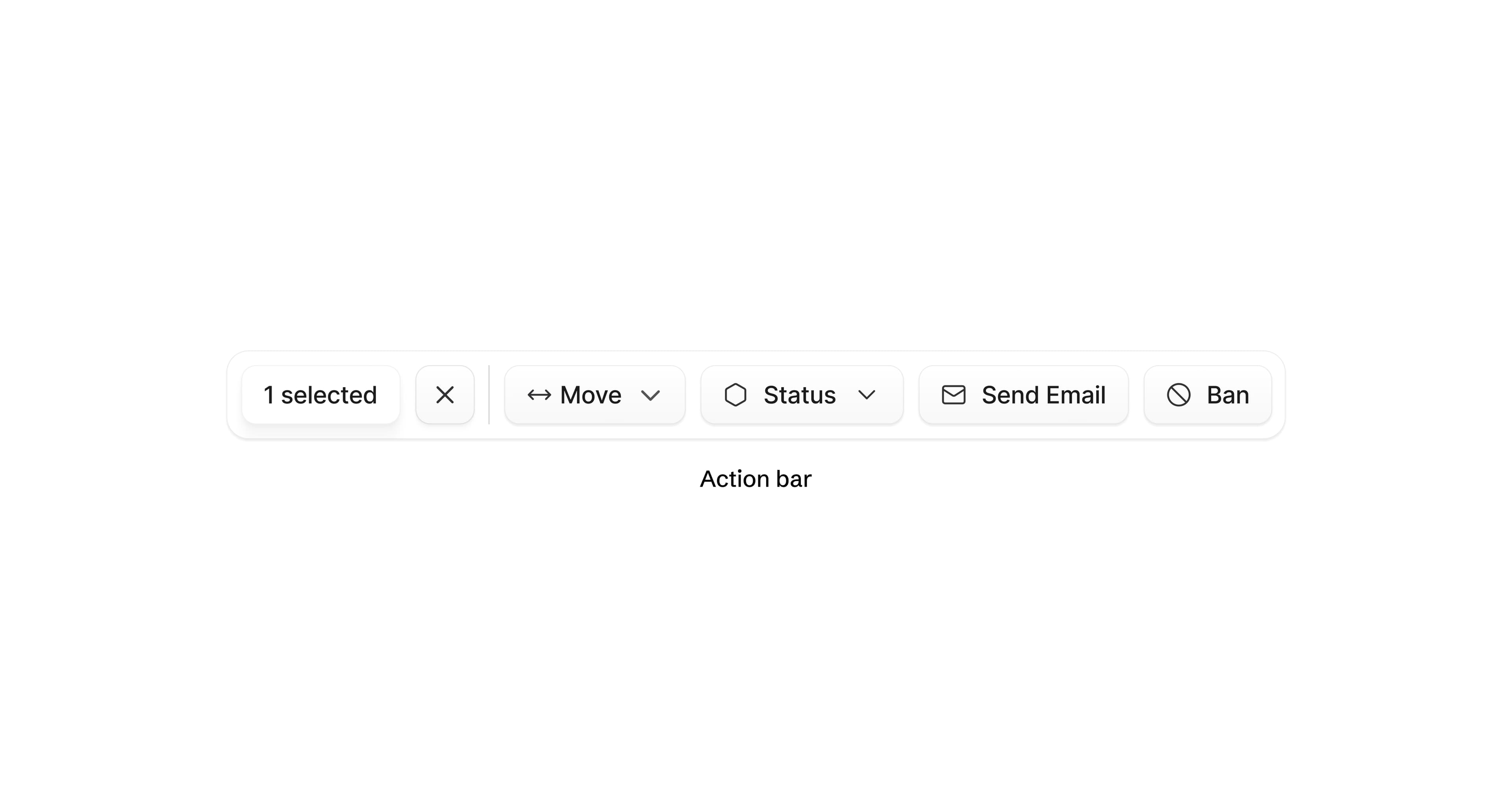 Bulk actions floating bar