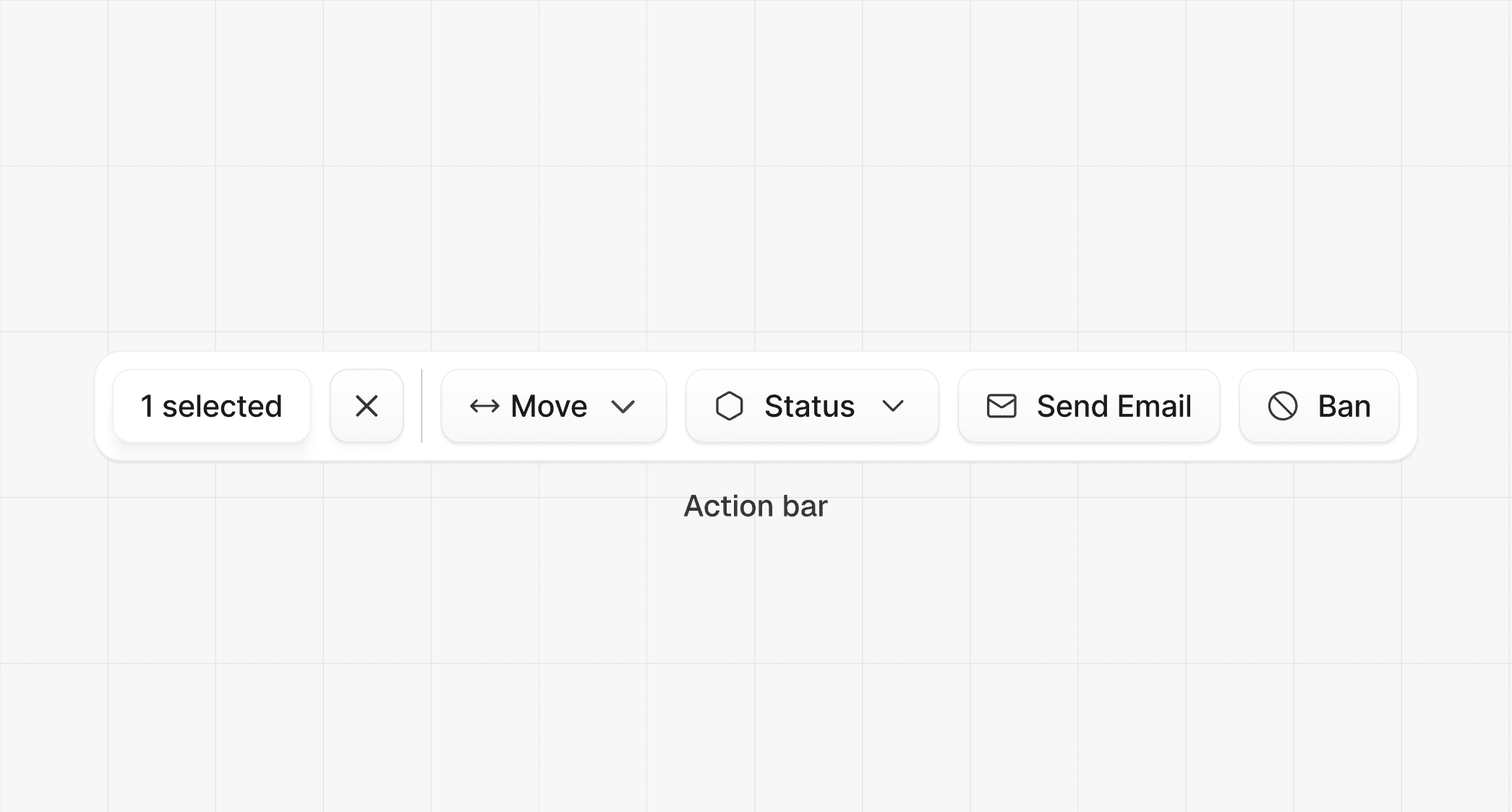 Bulk actions floating bar