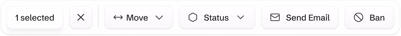 Bulk actions bar